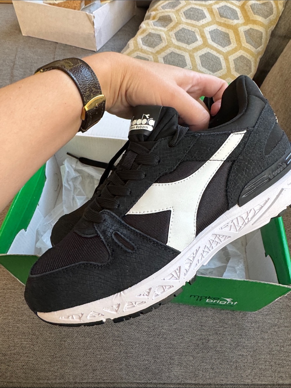 Diadora Black & White Runner Sneaker